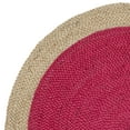 thumbnail image 2 of SAFAVIEH Natural Fiber Cebrail Braided Jute Area Rug, Fuchsia/Natural, 3' x 3' Round, 2 of 3