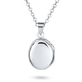 thumbnail image 3 of Bling Jewelry Womens Delicate Vintage Floral Oval Silver Locket Necklace Pendant for Photos, 3 of 6