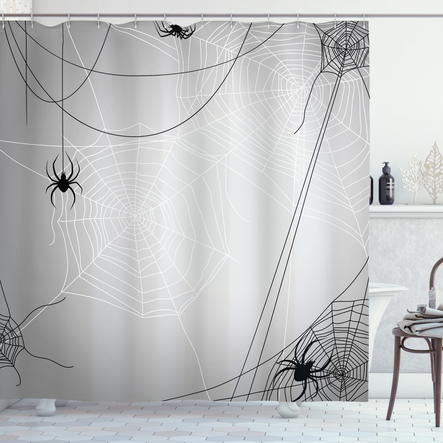 Ambesonne Halloween Shower Curtain, Hanging Animals Horror, 69"Wx70"L