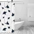 thumbnail image 2 of Shower Curtain, cool stingrays bubbles white Waterproof Fabric Plastic Shower Curtain, Drying Fast Bathroom Curtain with 9 Buttonholes, Ruffle Shower Curtain 60x72in, 2 of 8