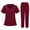 Wine, variant on Resivox Jogger Scrubs for Women Plus Size Medical Scrubs Petite V Neck Scrub Tops and Pants Scrubs Nursing Uniforms Clothing Set for Women Light Blue S