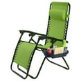 thumbnail image 5 of Spaco 2 Pieces Outdoor Patio Folding Zero Gravity Reclining Lounge Chair with Utility Tray for Garden, Balcony, Poolside, Green, 5 of 6