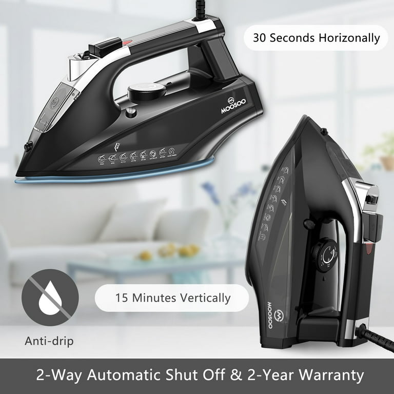 MOOSOO Steam Iron, 1800W Portable Steam Iron with Auto-off, Non-Stick  Soleplate Home Iron - Yahoo Shopping