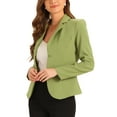 thumbnail image 5 of INSPIRE CHIC Women's Work Blazer Lapel Collar Long Sleeve Jacket Suit Blazer M Matcha green, 5 of 7
