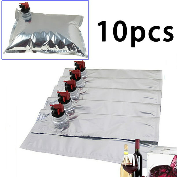 pizza Visible imply 10 X Pcs 3L Aluminum Bag-In-Box W/ Butterfly Tap Replacement For Home Made  Wine - Walmart.com