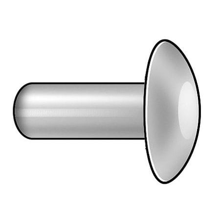 55A0806-EA-100 Rivet, Brazier, 1/4 Dia, 3/8 L, PK 100