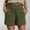 Army Green, variant on Itsame Women Walk Shorts With Pockets Womens Linen Short Sweat Pants Relaxed Button Cotton Wide Leg Shorts White Size S