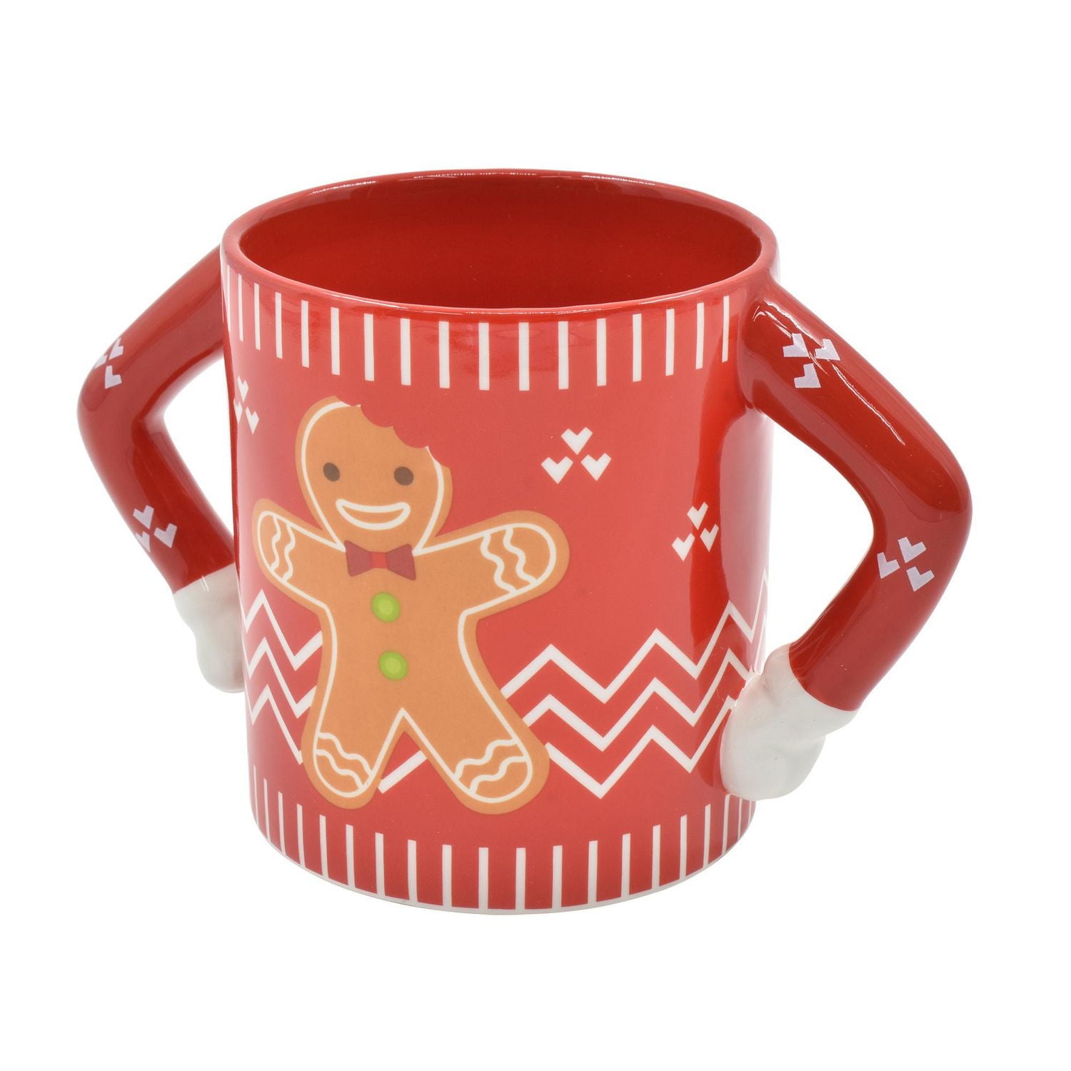 HOLIDAY TIME GINGERBREAD MAN DESIGN UGLY SWEATER MUG