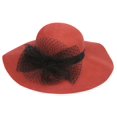 thumbnail image 1 of Sombrero de sol de flujo de lana para mujer con arco velado - óxido SS/Sophia Sombrero para el sol, 1 of 1