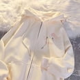 thumbnail image 2 of Suéter con capucha y estampado de Hello Kitty de nuevo diseño para otoño e invierno, chaqueta tipo cárdigan con cremallera suelta y gruesa con forro polar para mujer, 2 of 4
