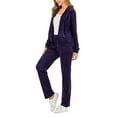 thumbnail image 6 of YouLoveIt Velvet Sweatsuits Women's Sport Sweatsuit Hoodie and Pants Full Zip/Pullover Hoodie and Sweatpant Set Winter Warm Sport Outwear Velour Sport Suits Sets Long Sleeve Hoodie Jogging Suit, 6 of 7