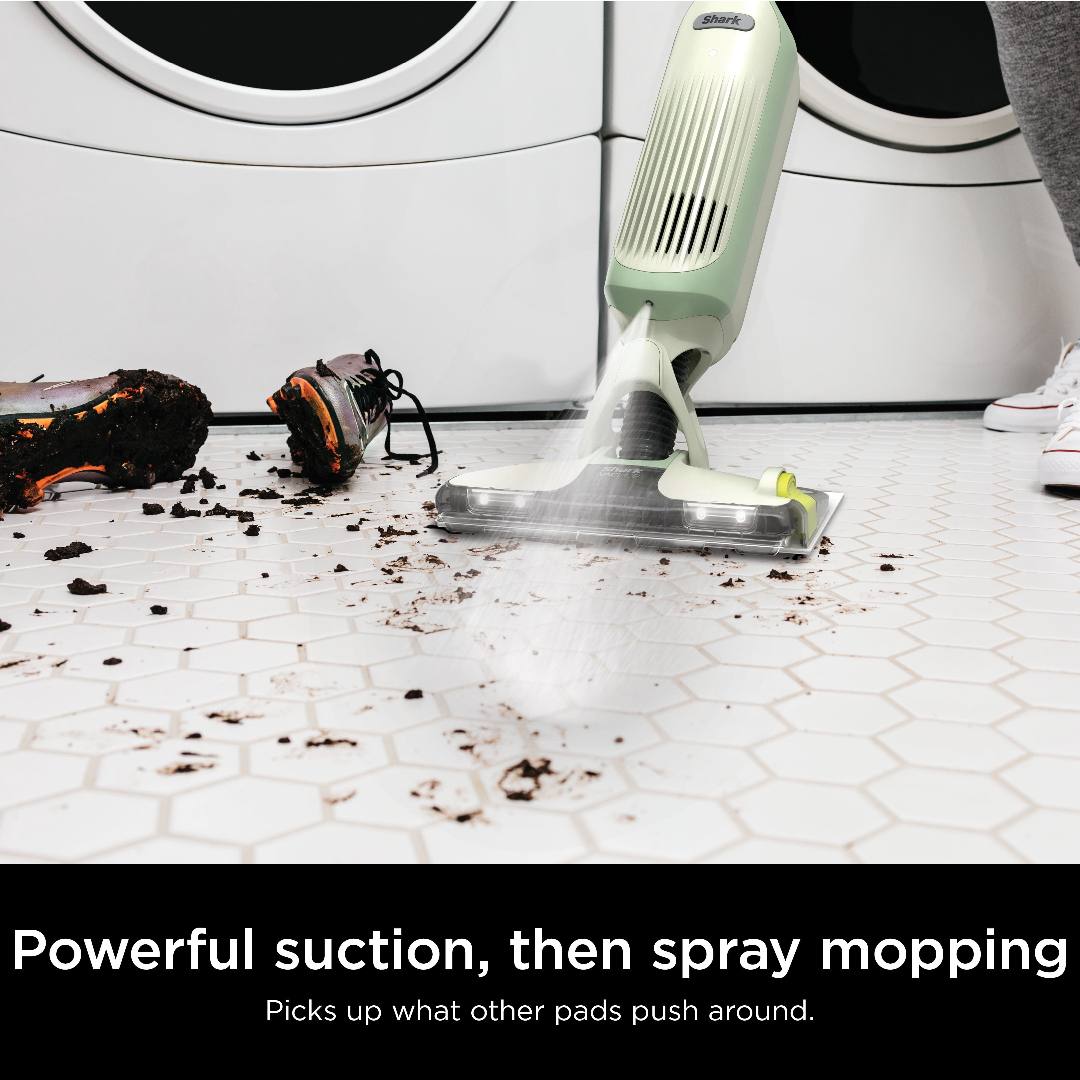 Shark VACMOP Cordless Hard Floor Vacuum Mop, Cordless, Suction & Spray Mopping, On-Demand Spray, VM252GN