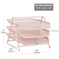 thumbnail image 3 of Mind Reader 3-Tier Paper Tray, Desktop Organizer, File Storage Metal, 11.5"L x 13.75"W x 10"H, Pink, 3 of 7