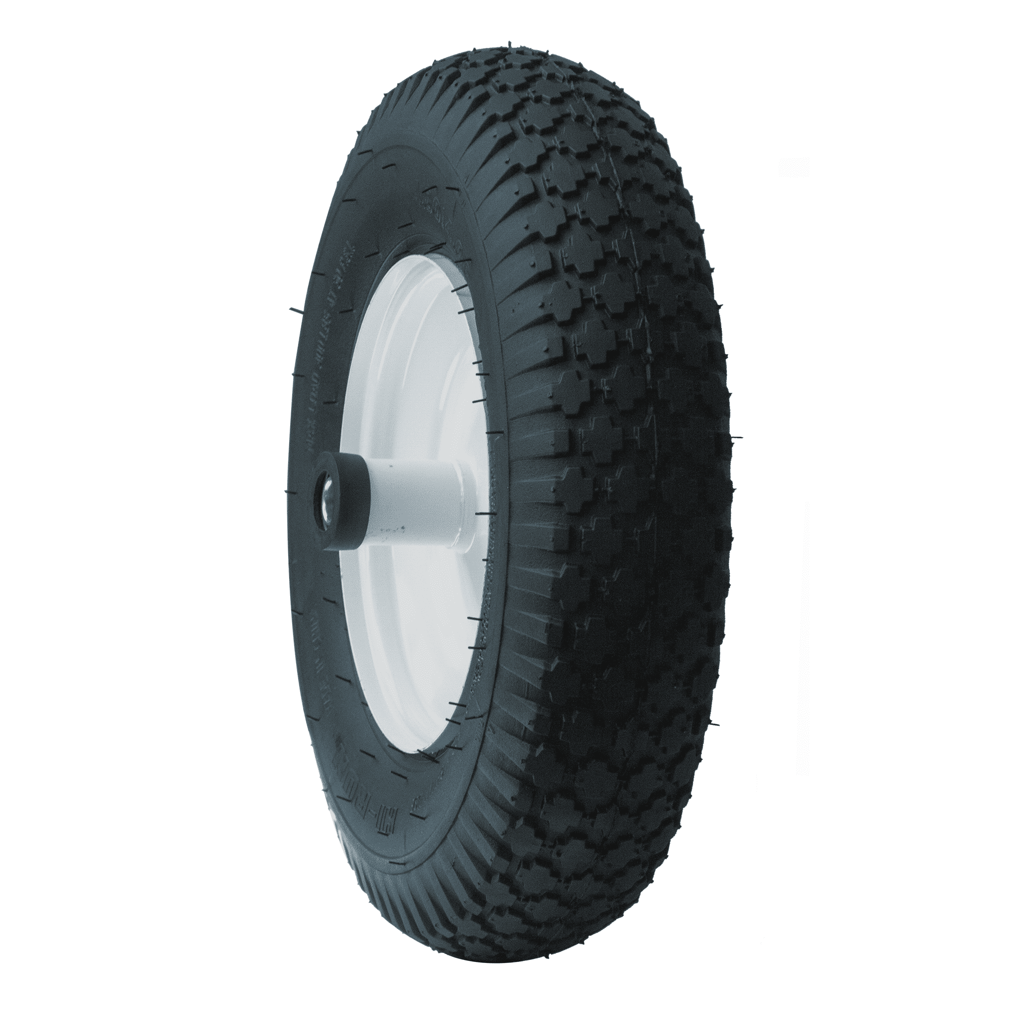 Wheelbarrow Tire Assembly, 4.10/3.50-4, 4PR Stud Tire and Wheel