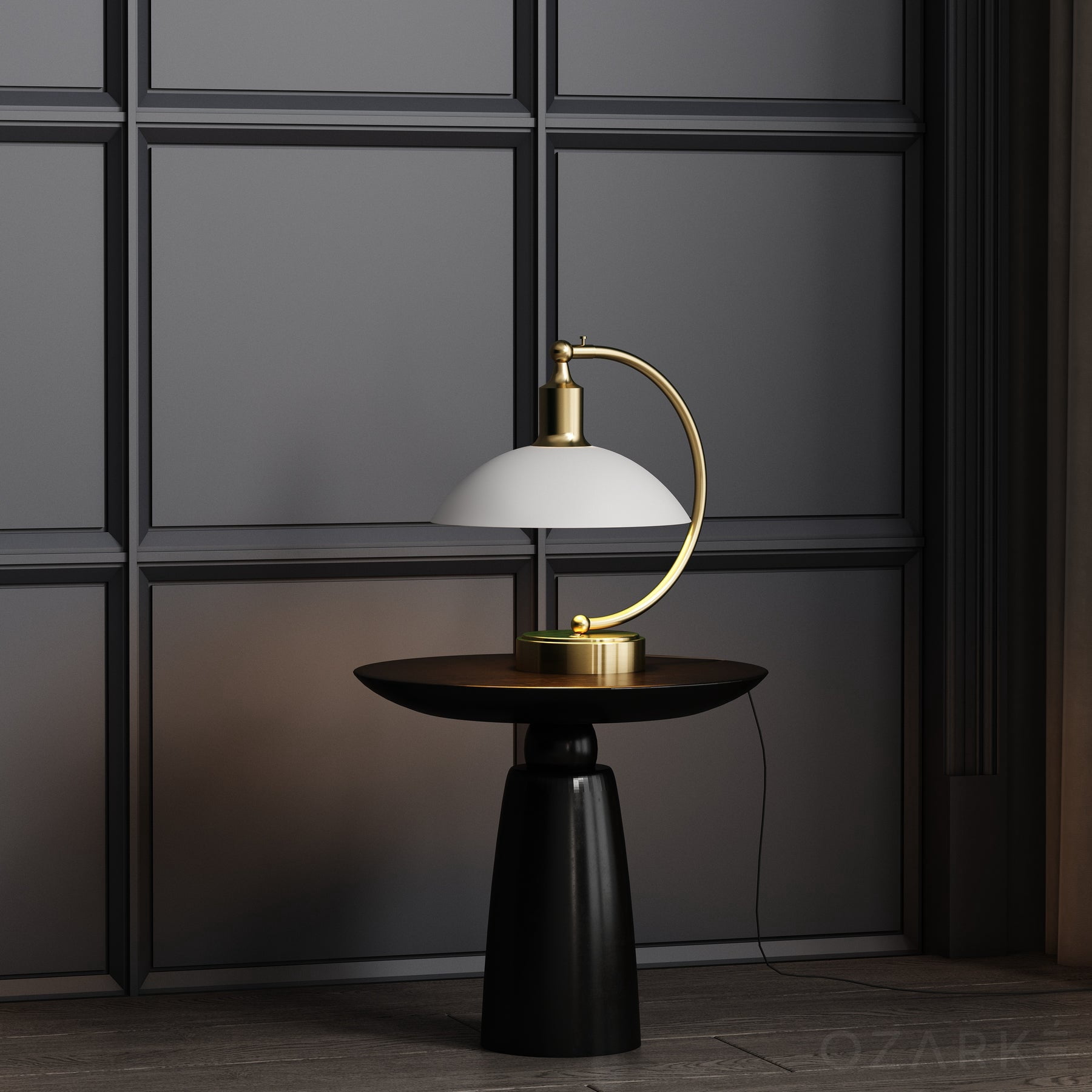 Ozarke Lotus Table Lamp - Modern Bedside Arched LED Lamp - Gold