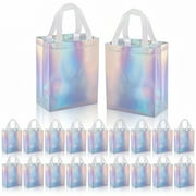 LeeCHee 20 Pcs 10*8*4 Inches Reusable Iridescent Gift Bag Favor Bags for Party, Wedding,festival