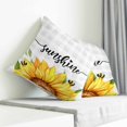 thumbnail image 3 of Sunflowers Bees Pillow Covers 16x16 Inch Decorative Throw Pillow Cover, Grey Check Sunshine Watercolor Floral Sofa Pillowcases Accent Cushion Case Home Decor Bedroom Living Room, 3 of 6