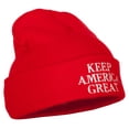thumbnail image 4 of Keep America Great Three Line Letters Embroidered Long Beanie - Red OSFM, 4 of 5