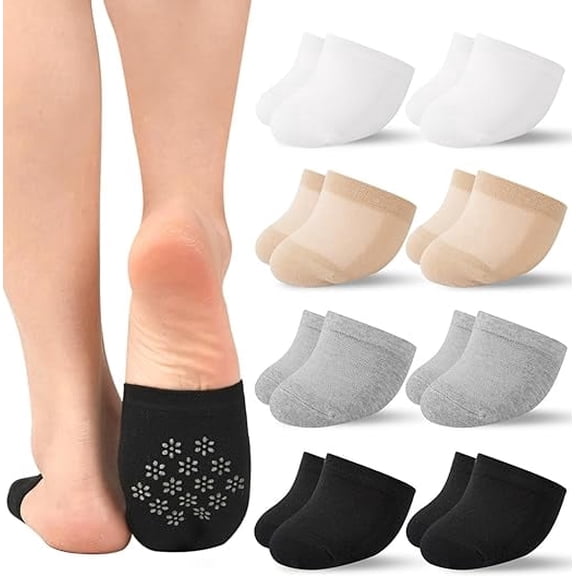Toe Socks Womens for Mules, Half Socks Toe Topper Covers No Show Invisible Non-slip Liners for Clogs 8 Pairs