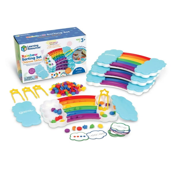 Learning Resources Rainbow Sorting Set Classroom Edition   Toddler  Sensory Toys, Ages 3 