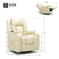 thumbnail image 3 of COMHOMA Swivel Rocker Recliner Chair, 35.8" Wide PU Leather Rocking Sofa with Heated Massage, Cream White, 3 of 8