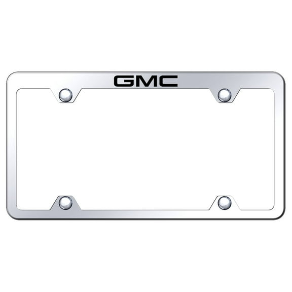 GMC Logo Stainless Steel Wide Body Truck License Plate Frame (Chrome)