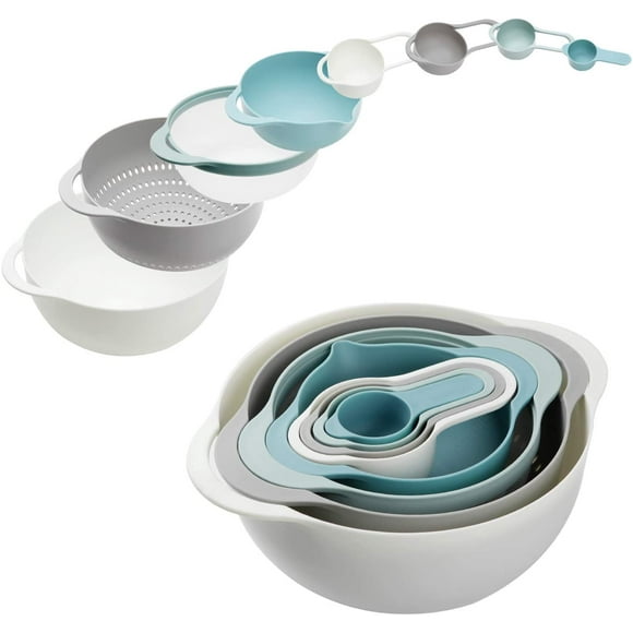 amdohai Multicolored Plastic Mixing Bowl Set with 8 Bowls (8 Piece)