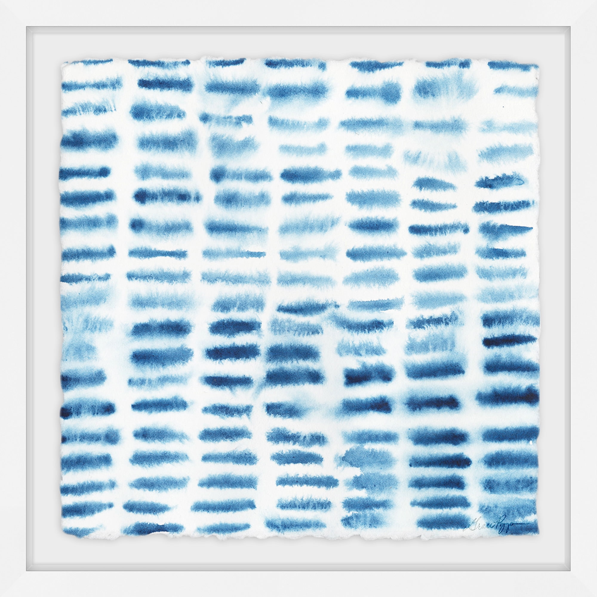 Indigo Bleed I Framed Painting Print