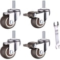 thumbnail image 1 of M6 Roulettes de Meubles à Tige Filetée, Roues Pivotantes en Caoutchouc TPE de 25mm pour Petit Chariot de Courses, Étagères en Fil Métallique et Plus, Ensemble de 4 Roulements Fluides Sans Bruit Sans Marque de Sol Facile, 1 of 5