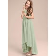 thumbnail image 5 of Drtj 2-14T A-Line Halter Asymmetrical Chiffon Junior Bridesmaid Dress Flower Girl Wedding Party Dress, 5 of 6