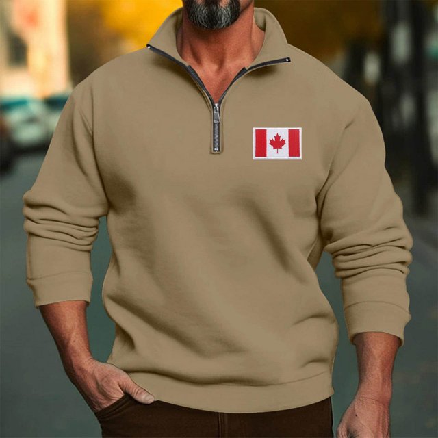 pstuiky manga larga de hombre, Camisa de manga larga con cuello alto, cremallera y color sólido informal para hombre. Tops casuales para hombres xxxl
