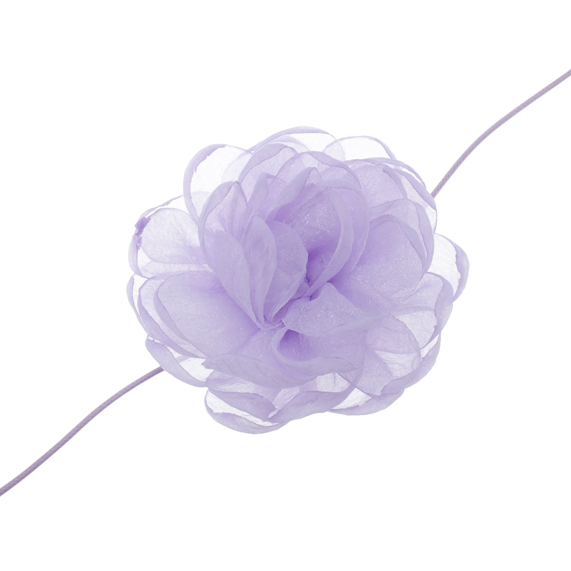 Unique Bargains Rose Choker Necklace 1Pc Purple