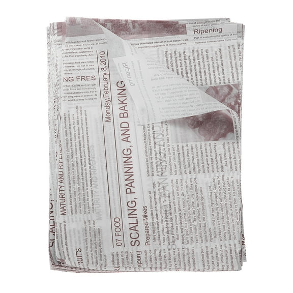 Uxcell 200pcs Wax Paper Sheets Square Sheets 5.91" x 7.87" Old Newspaper Style Food Wrapping Paper for Sandwich Baking Paper Liners Picnic Basket Bread Hamburger Wrap Kitchen, White