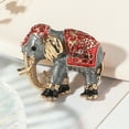 thumbnail image 6 of Tnobhg Unisex Brooch Rhinestone Decor Retro Oil-drip Enamel Elephant Shape Anti-slip Suit Coat Collar Hat Scarf Decoration Clothes Pin Party Prom Bride Wedding Garment Jewelry, 6 of 7