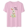 thumbnail image 6 of Inverlee Easter Shirts for Women Funny Bunny Eggs Graphic Tees Soft Short Sleeve T Shirts Blouses Summer Crewneck Dressy Casual Tops, 6 of 6