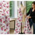 thumbnail image 5 of Soimoi Cotton Voile Fabric Leaves,Rose & Peony Floral Fabric Prints by Yard 42 Inch Wide, 5 of 7