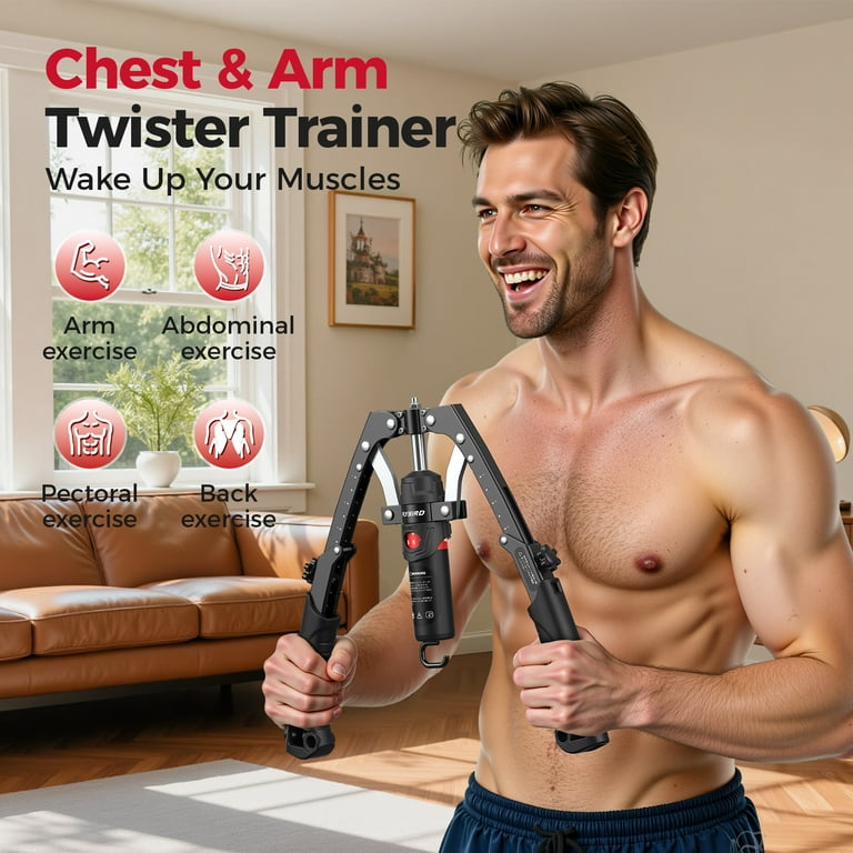 FLYBIRD 2-in-1 Twister Arm Trainer Ab Roller Wheel Adjustable