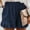 Navy, variant on POTETI Women's Cargo Shorts High Waisted Cotton Womens Summer Shorts Army Green Butterfly with Pockets Ruffles Casual Solid Elastic Waist Shorts