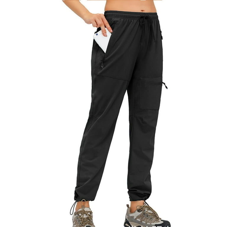  Womens Hiking Capris Pants Outdoor Quick Dry Cargo Cropped  Pants Water Resistant UPF 50+ Grey S