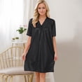 thumbnail image 6 of HomeGardon Nightgowns for Women,Summer Dresses Women's Short Sleeved Loose Plus Size Short Sleeved Lace Lace Imitation Silk Nightdress, 6 of 7