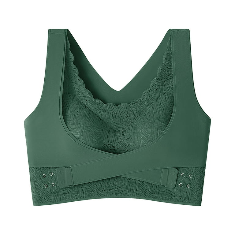 Axelle Sports Bra Novelty Green Plus Compression fabric