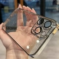 thumbnail image 2 of Compatible with iPhone Case,Glitter Electro Plated Frame Clear Camera Lens Protection Soft Shockproof Cover Phone Case (Silver,iPhone 14 Pro), 2 of 7