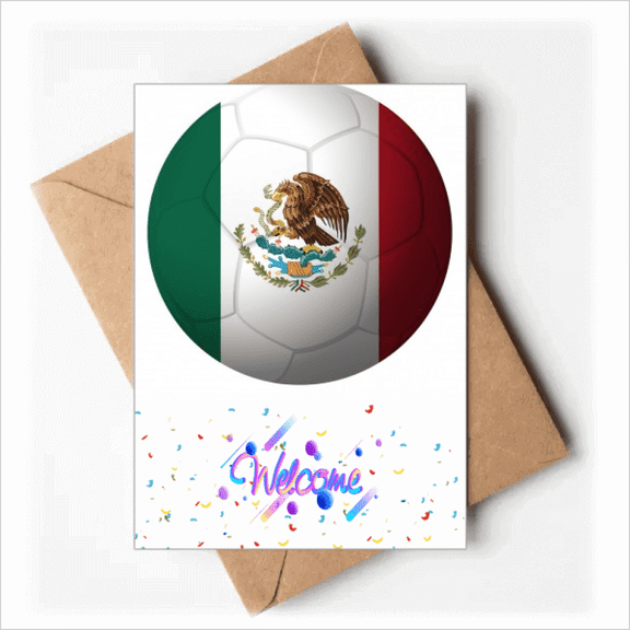 Mexico National Flag Soccer Football Welcome Back Greeting Cards Envelopes Blank