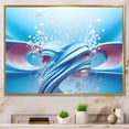 thumbnail image 2 of Designart "Fractal Fusion Blue and White Symphony I" Extra Large Abstract Framed Wall Art - Modern Blue Abstract Fractal Hallway Framed Wall Art Decor, 2 of 7