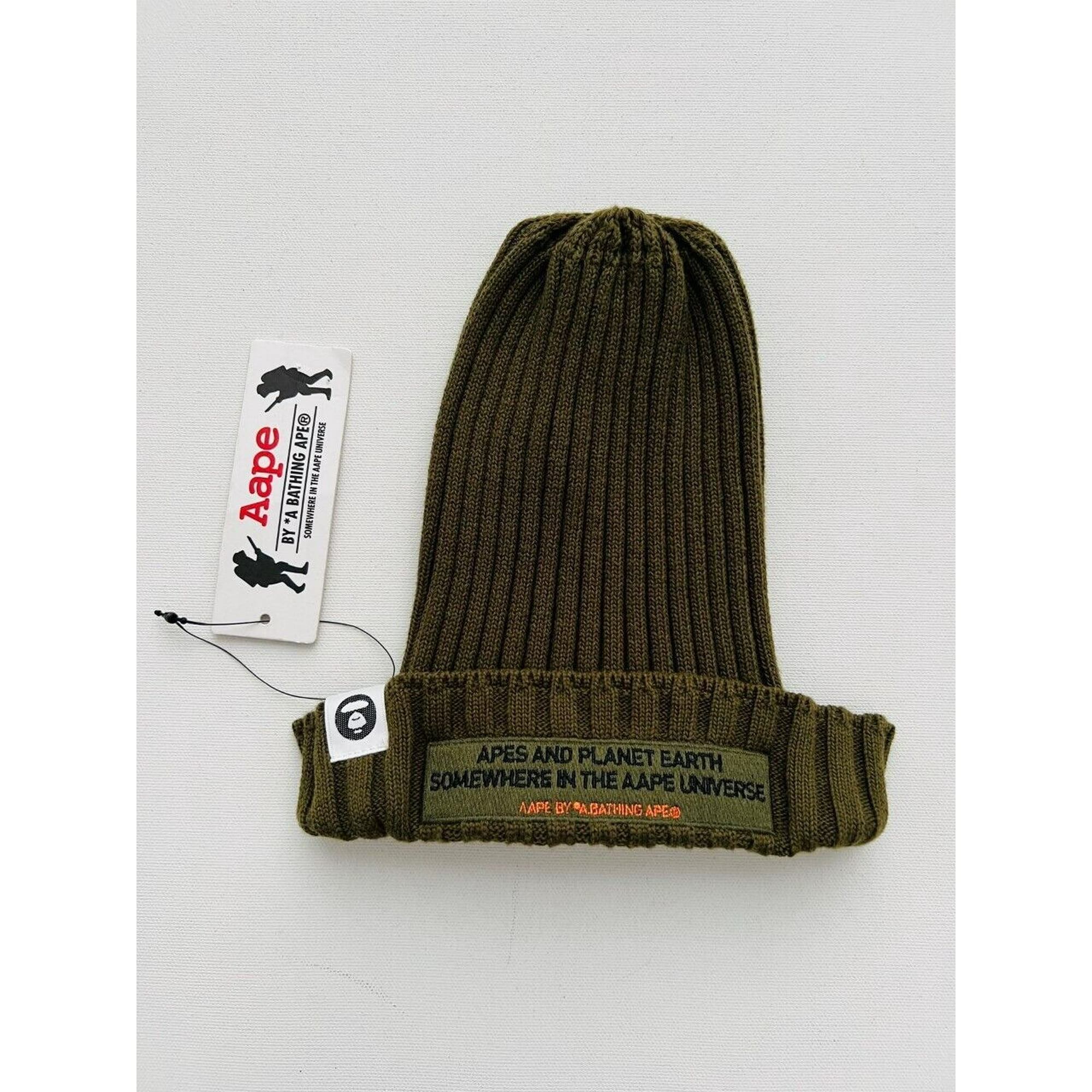 AAPE By A Bathing Ape Rib Beanie Hat Army Green | Walmart Canada