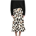 thumbnail image 5 of Gamivast Women's Leopard Print Skirt High Waisted Elastic Waist Flared A Line Flowy Skirt Cute Boho Trendy Casual Beach Office Party Midi Skirt, 5 of 7