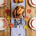 thumbnail image 5 of Halloween Table Runner - 90 Inch Long Orange Spooky Pumpkins Floral Bats Fall Purple Cotton and Linen Blended Dress Scarves Farmhouse Table Runner for Kitchen Dining, Coffee Table, 13" x 90", 5 of 8