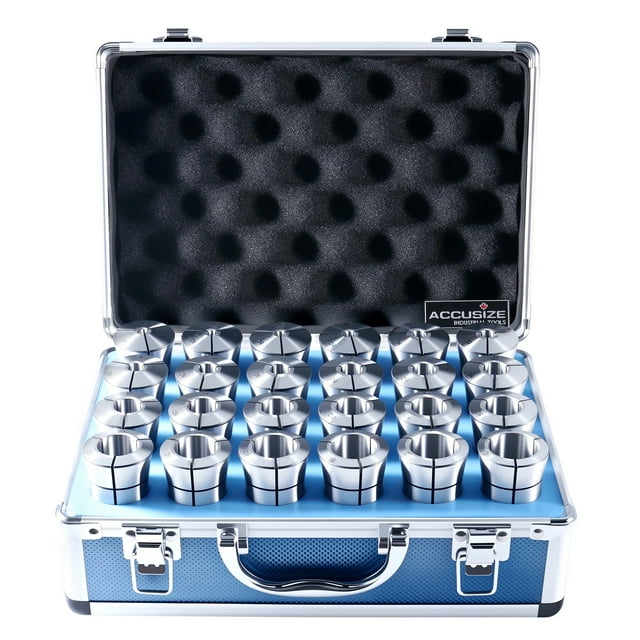 Accusize 24 Pcs 3-26 mm 5C Colliers Ronds de Précision, Métriques, Trempés et Moulus, 0200-5552