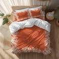 thumbnail image 2 of Sea White Coral Twin Size Comforter Set, Marine Orange Background Modern Art Bedding for All Seasons, 4 Pcs Bed Set, 1 Quiltcover (68"x86") ,1Sheet(67"x116"), 2Pillowcases (30"x20"), 2 of 9