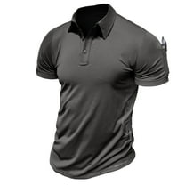 Miqool Men's Muscle Fit Golf Shirt, Casual Summer Short Sleeve Collared Tactical Shirts, Quick Dry Lightweight Performance Tennis Golf Shirts
